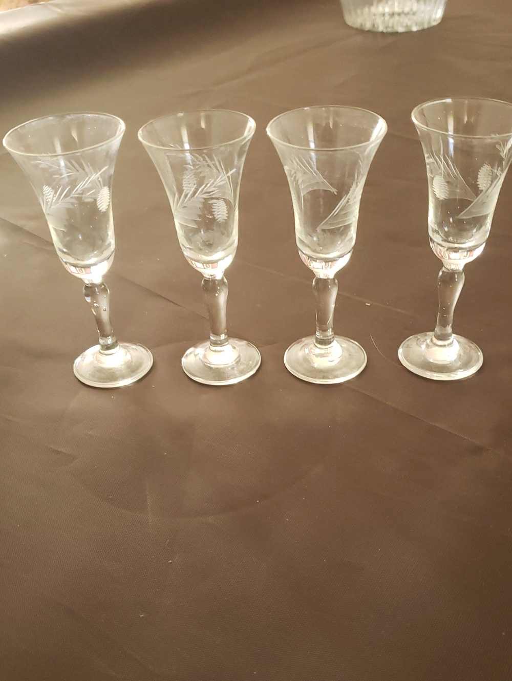 Etched Crystal Liqueur Glasses - Clear (Set of 4)